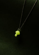 Hikerdelic Mushroom Necklace Silver - Space Green