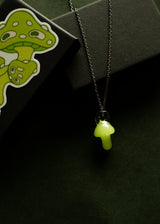 Hikerdelic Mushroom Necklace Silver - Space Green