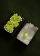 Hikerdelic Mushroom Necklace Silver - Space Green