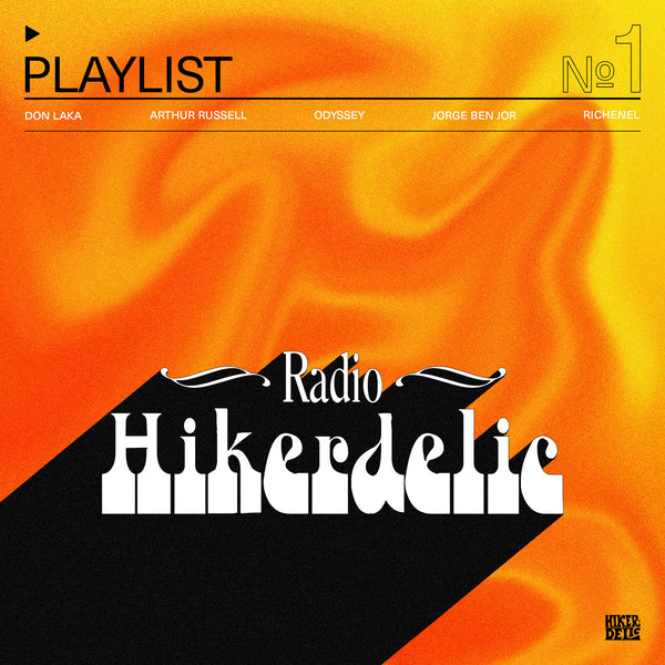 Radio Hikerdelic Logo Psychedelic Orange Background