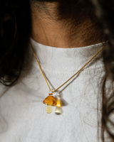 Hikerdelic Mushroom Necklace Gold - Orange