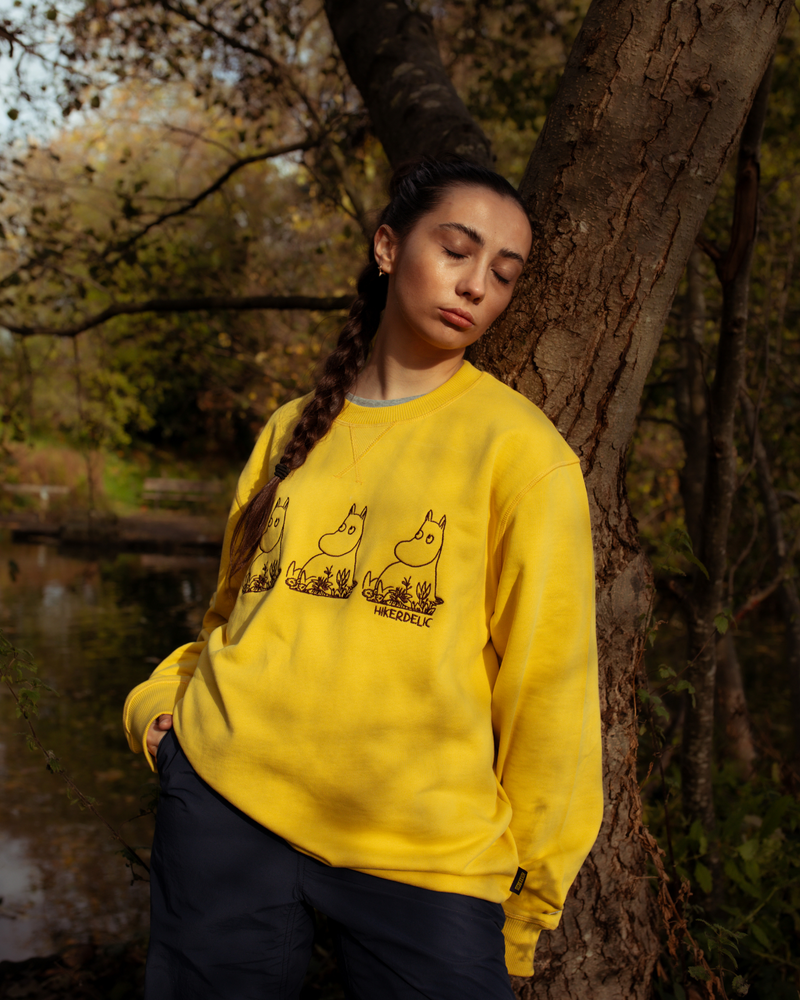 Hikerdelic x Moomin Fishing Sweatshirt Washed Yellow