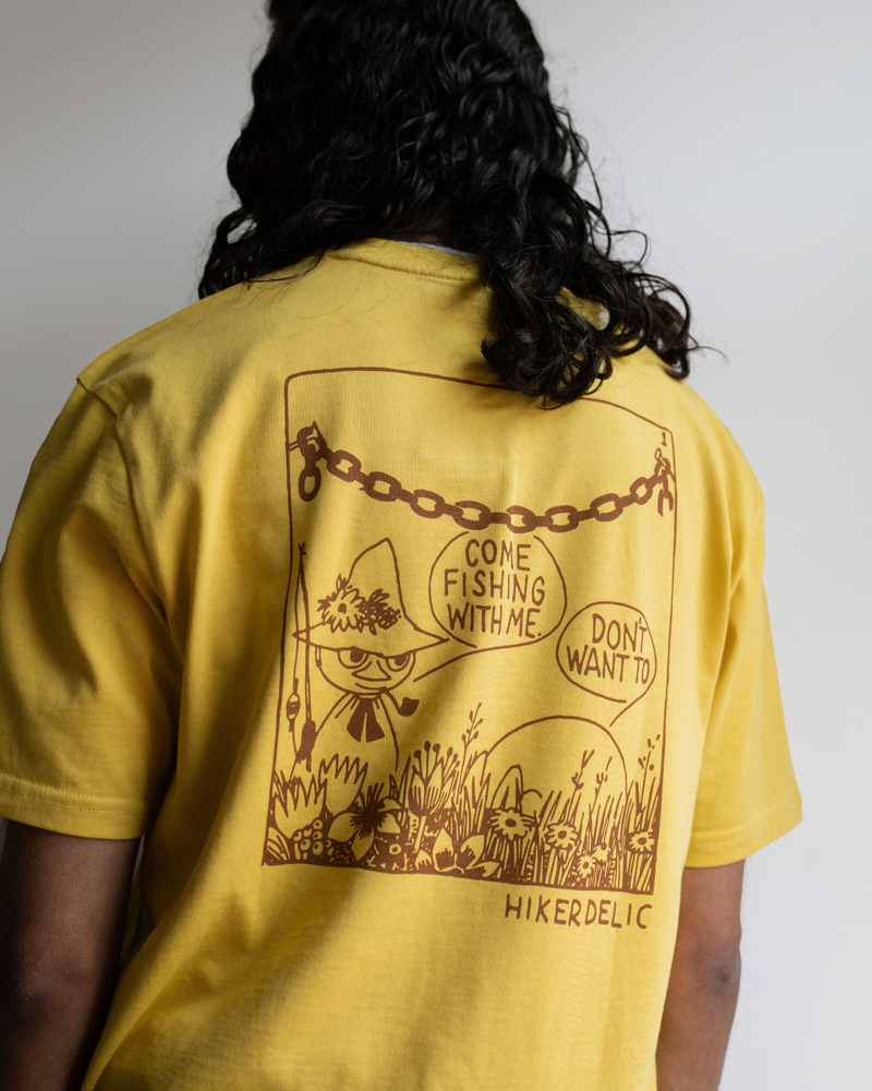 Hikerdelic x Moomin Fishing SS T-Shirt Washed Yellow