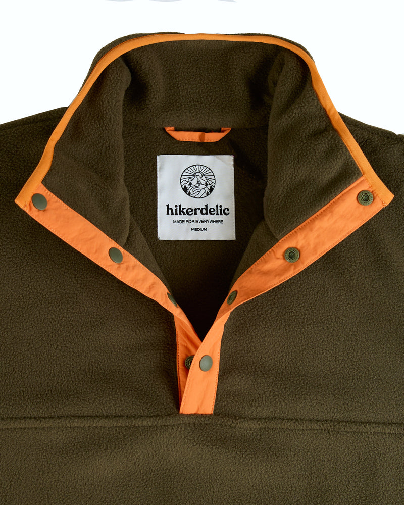 Hikerdelic Drifter Fleece Olive / Orange