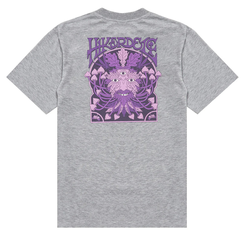 Hikerdelic Green Man SS T-Shirt - Grey Marl