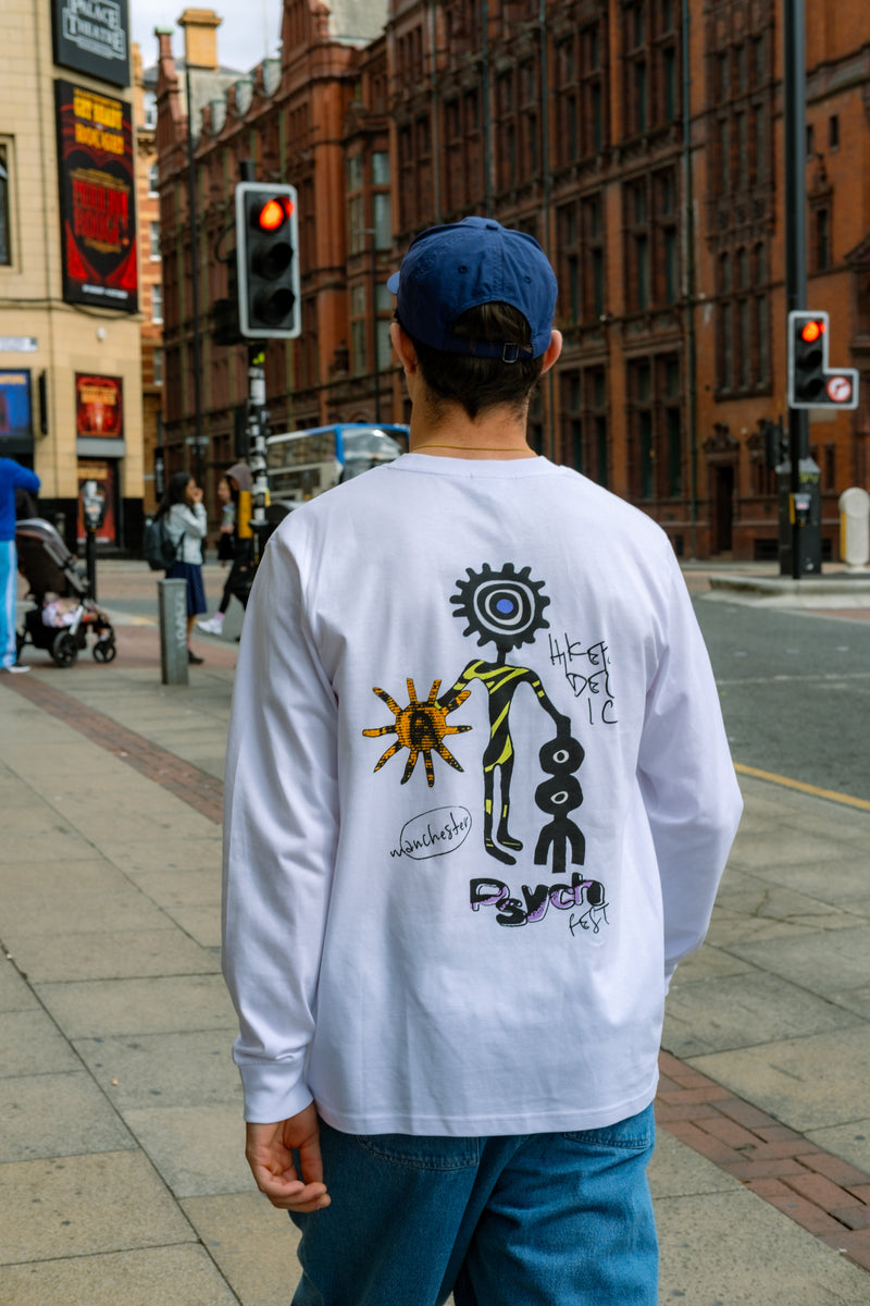 Hikerdelic x Psych Fest LS T-Shirt White