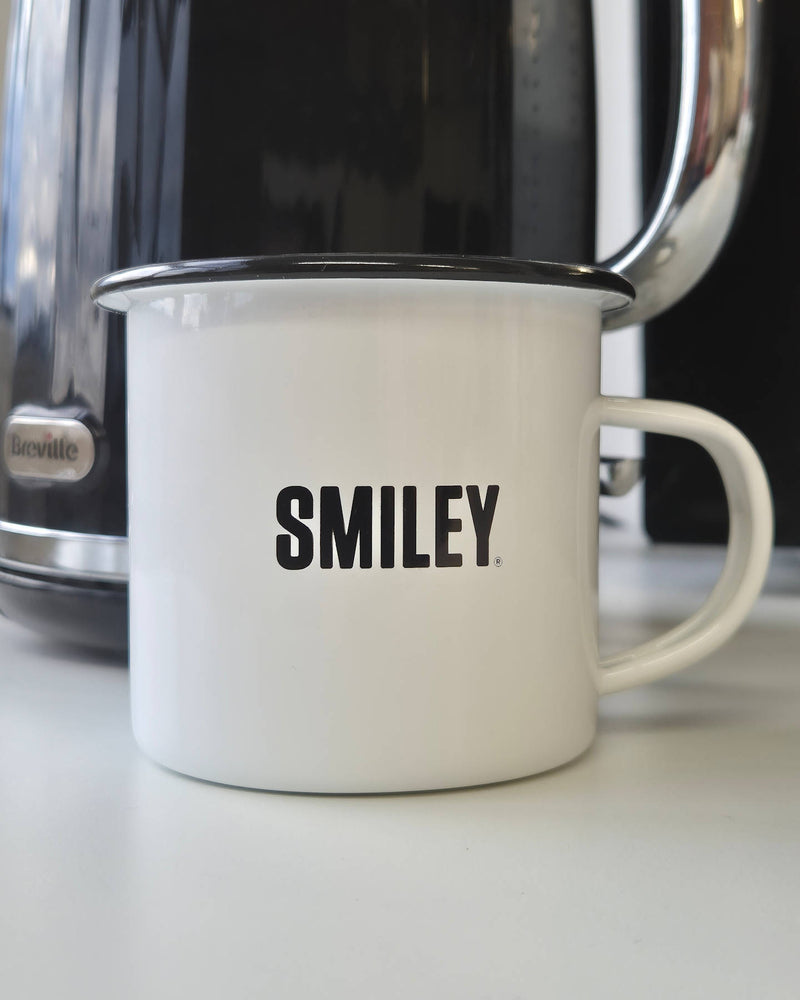 Hikerdelic x Smiley Enamel Mug White