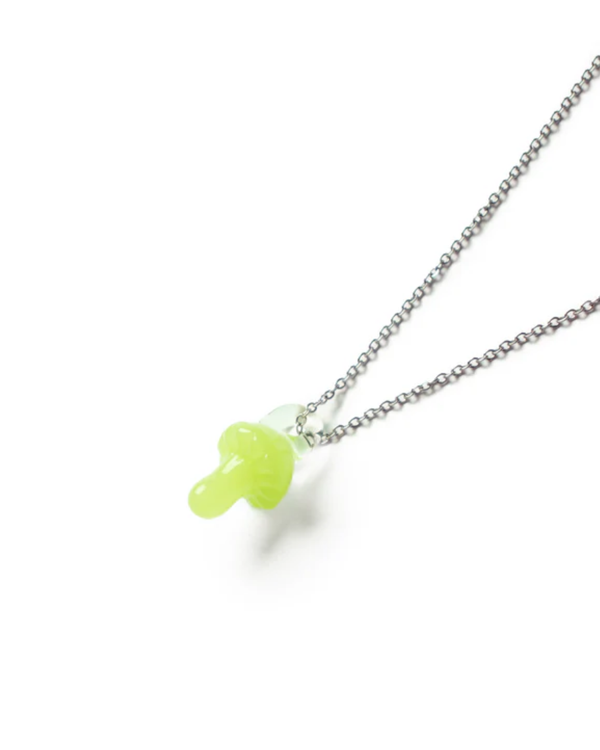 Hikerdelic Mushroom Necklace Silver - Space Green