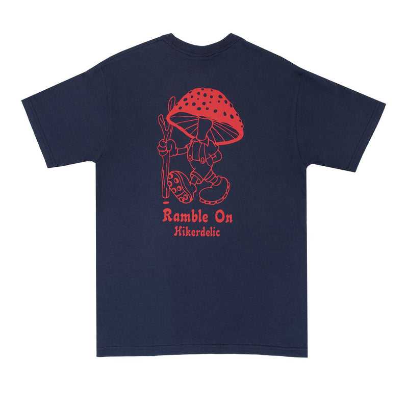 Hikerdelic Ramble On T-Shirt Navy / Red - Hikerdelic Shop